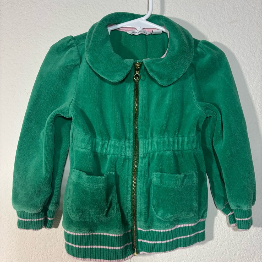Janie and Jack Emerald Green Kids fleece Jacket
